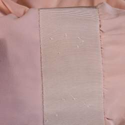 Pre Owned فستان ماكسي جيامباتيستا فالي كريب أحمر مورد مقاس كبير - لارج