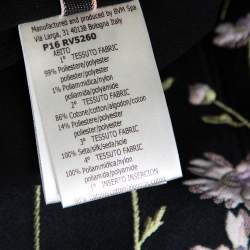 Pre Owned Giambattista Valli Black Floral Jacquard & Lace Mini Dress L