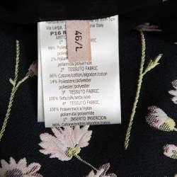 Pre Owned Giambattista Valli Black Floral Jacquard & Lace Mini Dress L