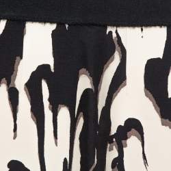 Giambattista Valli Monochrome Abstract Printed Wool Midi Skirt S