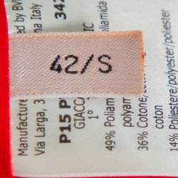 مملوكة مسبقًا كارديغان جيامباتيستا فالي مفتوح من الأمام تويد مزخرف زهور أحمر مقاس متوسط