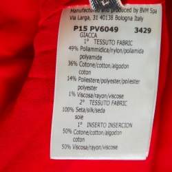 مملوكة مسبقًا كارديغان جيامباتيستا فالي مفتوح من الأمام تويد مزخرف زهور أحمر مقاس متوسط