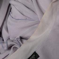 Pre Owned Giambattista Valli Lilac Silk Ruffled Neck Tie Detail Top L