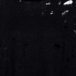 Giambattista Valli Black Mohair Wool Distressed Oversized Jumper S