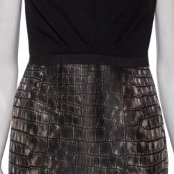 Giambattista Valli Black & Printed Wool Sleeveless Dress M