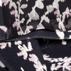 Pre Owned Giambattista Valli Black Floral Jacquard Coat M