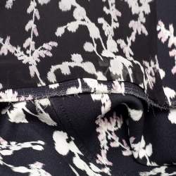 Pre Owned Giambattista Valli Black Floral Jacquard Coat M