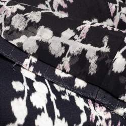 Pre Owned Giambattista Valli Black Floral Jacquard Coat M
