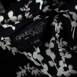 Pre Owned Giambattista Valli Black Floral Jacquard Coat M