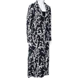 Pre Owned Giambattista Valli Black Floral Jacquard Coat M