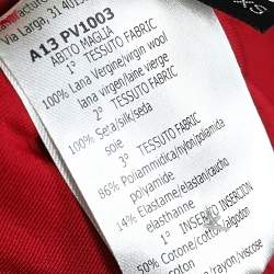 مملوكة مسبقًا فستان ميدي جيامباتيستا فالي حرير بطيات وصوف أحمر مقاس صغير جدًا - إكس سمول