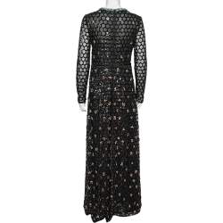 Giambattista Valli Black Sequin & Stud Embellished Tulle Evening Gown S