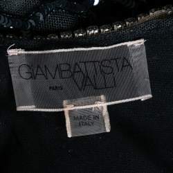 Giambattista Valli Black Sequin & Stud Embellished Tulle Evening Gown S