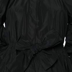 Pre Owned Giambattista Valli Black Synthetic Ruffled Asymmetric Hem Top XS