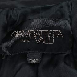 Pre Owned Giambattista Valli Black Synthetic Ruffled Asymmetric Hem Top XS