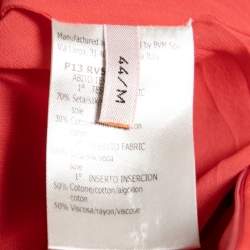 Giambattista Valli Coral Pink Silk Drape Detail Sheath Dress M
