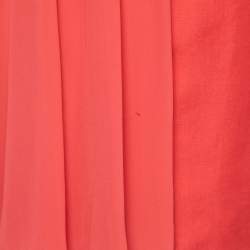Giambattista Valli Coral Pink Silk Drape Detail Sheath Dress M