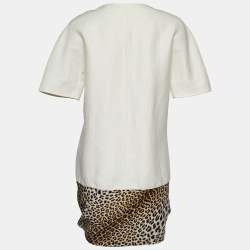 Giambattista Valli Off White Linen Blend Contrast Hem Detail Caban XL