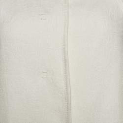 Giambattista Valli Off White Linen Blend Contrast Hem Detail Caban XL