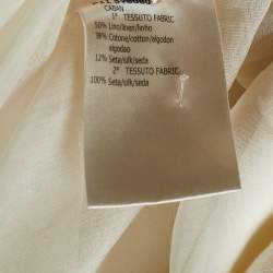 Giambattista Valli Off White Linen Blend Contrast Hem Detail Caban XL