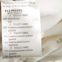 Pre Owned Giambattista Valli White Floral Printed Silk Strapless Gown M