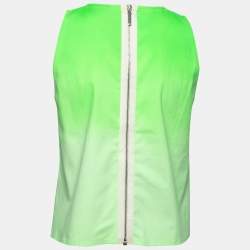 مملوكة مسبقًا Giambattista Valli Neon Green Stretch Cotton Tank Top M