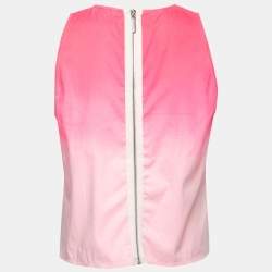 Pre Owned Giambattista Valli Neon Pink Ombre Stretch Cotton Tank Top M