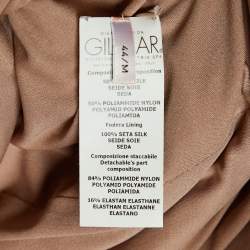 Pre Owned Giambattista Valli Light Pink Ruched Tulle Ruffle Detail Sheath Dress M