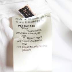 مملوكة مسبقًا Giambattista Valli White Cotton Lace Detail Ruffle Sleeveless Top XS