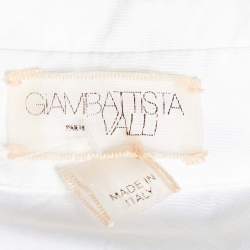 مملوكة مسبقًا Giambattista Valli White Cotton Lace Detail Ruffle Sleeveless Top XS