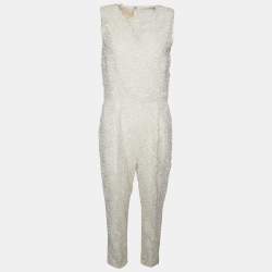 Giambattista Valli White Lace Sleeveless Jumpsuit M