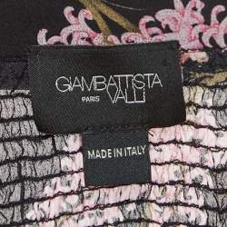 Giambattista Valli Black Floral Printed Chiffon Blouse M
