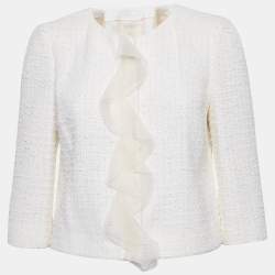 Giambattista Valli White Tweed Jacket S