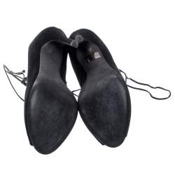 Giambattista Valli Black Suede Cut Out Ankle Boots Size 38