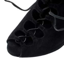Giambattista Valli Black Suede Cut Out Ankle Boots Size 38
