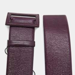Gianfranco Ferre Purple Glossy Leather Buckle Wide Belt 90CM