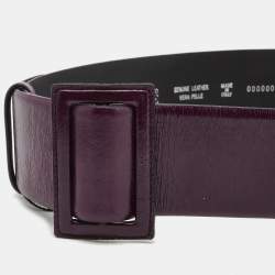 Gianfranco Ferre Purple Glossy Leather Buckle Wide Belt 90CM