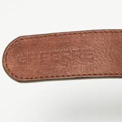 Gianfranco Ferre Brown Leather Adjustable Buckle Belt 70CM