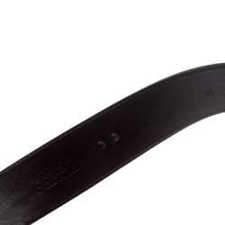 Pre Owned Gianfranco Ferre Dark Brown Leather Double Buckle Waist Belt 90CM