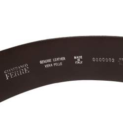 Gianfranco Ferre Brown Suede Wide Belt Size 85 CM