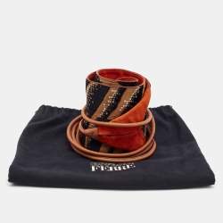 Gianfranco Ferre Multicolor Zebra Effect Sequins Detail Corset Belt