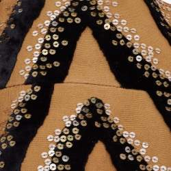 Gianfranco Ferre Multicolor Zebra Effect Sequins Detail Corset Belt