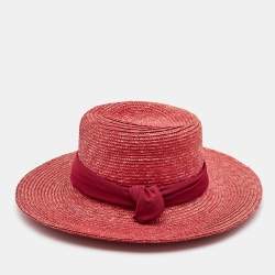 Gianfranco Ferre Vintage Pink Straw Hat M