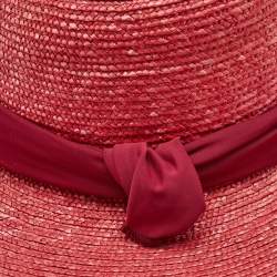 Gianfranco Ferre Vintage Pink Straw Hat M