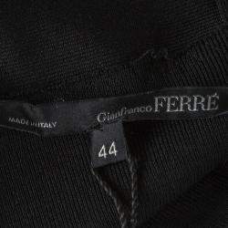 Pre Owned Gianfranco Ferre Black Knit Criss Cross Eyelet Detail Bodycon Dress M