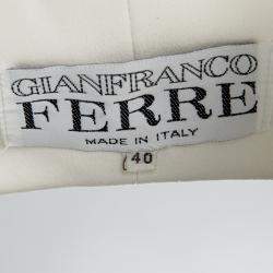 Pre Owned Gianfranco Ferre Cream Cutout Back Detail Blazer and Maxi Skirt Suit S