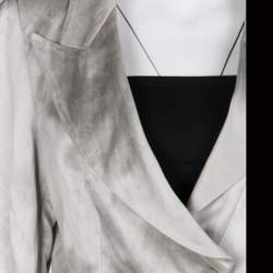 Pre Owned Gianfranco Ferre Grey Satin Tailored Blazer L