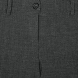 GF Ferre Grey Pintuck Stitch Detail Straight Fit Trousers S