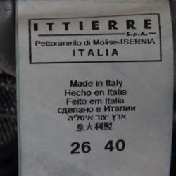 Pre Owned GF Ferre Indigo Dark Wash Metallic Denim Shorts S