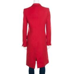 Gianfranco Ferre Red Wool and Cashmere Long Coat S